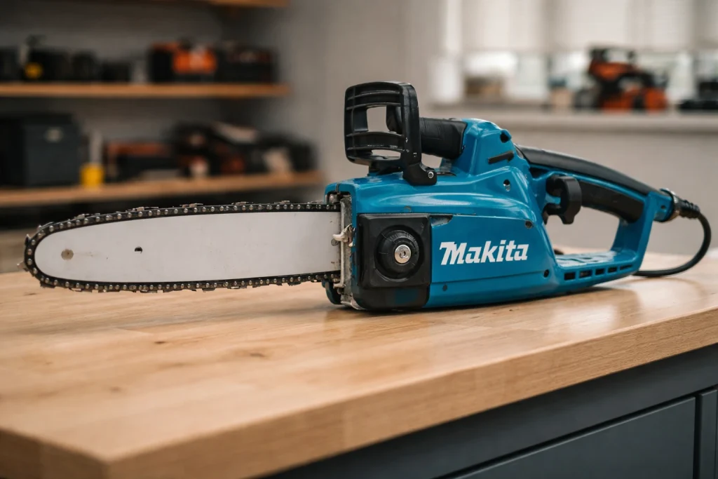 Modelo disponível para aluguel de motosserra elétrica na Obraloc