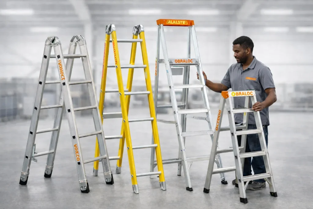 Modelos disponíveis para aluguel de escadas em Nova Lima com opções profissionais para diferentes tipos de serviço